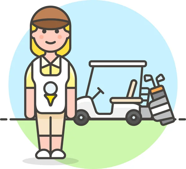 Bolsa Caddie Caddy Icono Categoría Deporte — Vector de stock