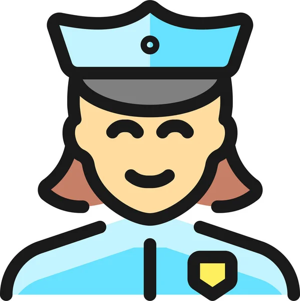 Frau Polizei Filledoutline Symbol Filledoutline Stil — Stockvektor