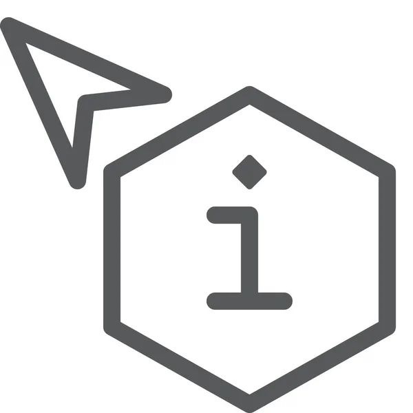 Ikona Informací Šestiúhelníku Kurzoru Stylu Osnovy — Stockový vektor