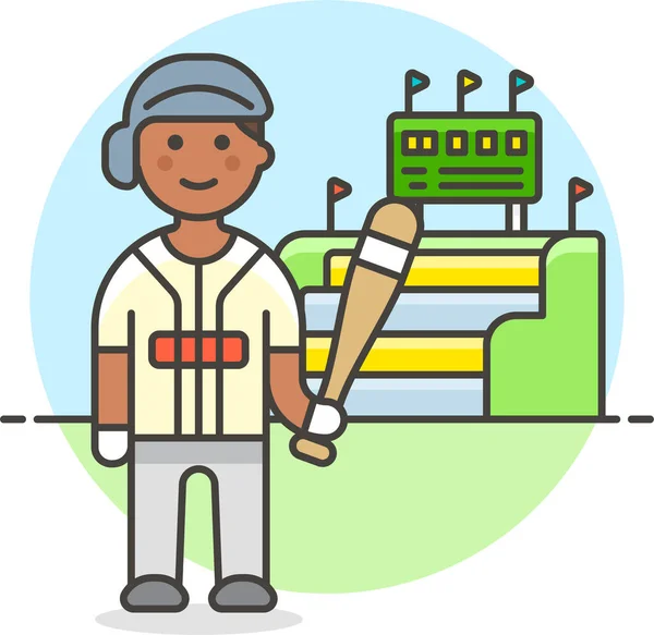Иконка Бейсбольного Бита Спортивной Категории — стоковый вектор