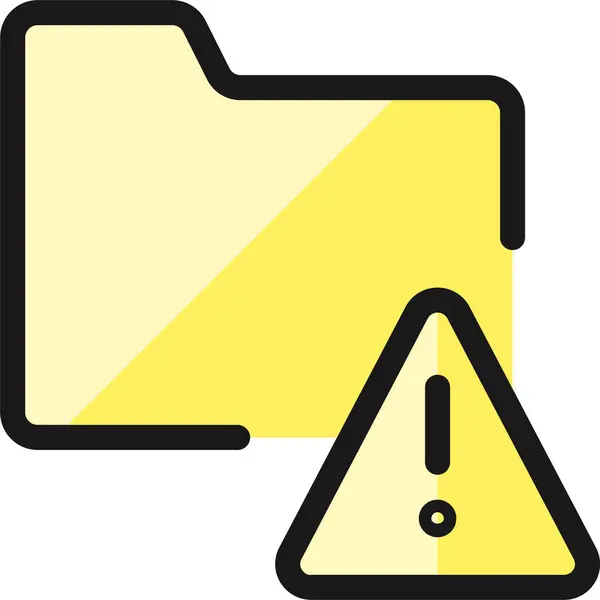 Folder Warning Filledoutline Icon Filledoutline Style — Stock Vector