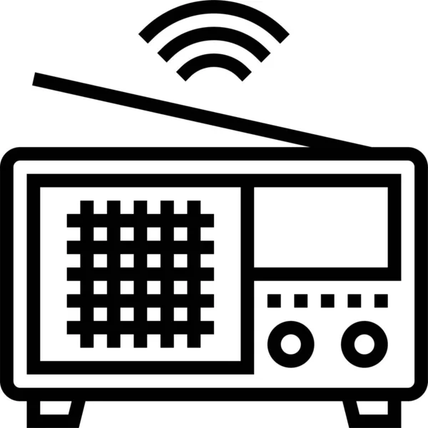Иконка Вещания Радионовостей Стиле Абриджа — стоковый вектор