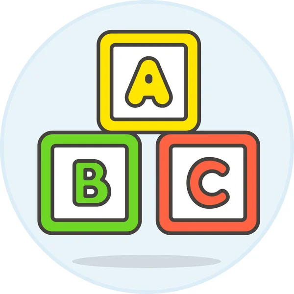 Ikona Bloków Alfabetu Niemowlęcego Kategorii Dom Rodzinny — Wektor stockowy