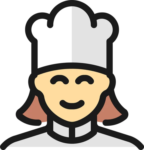 Profesiones Mujer Chef Icono Filledoutline Estilo — Archivo Imágenes Vectoriales