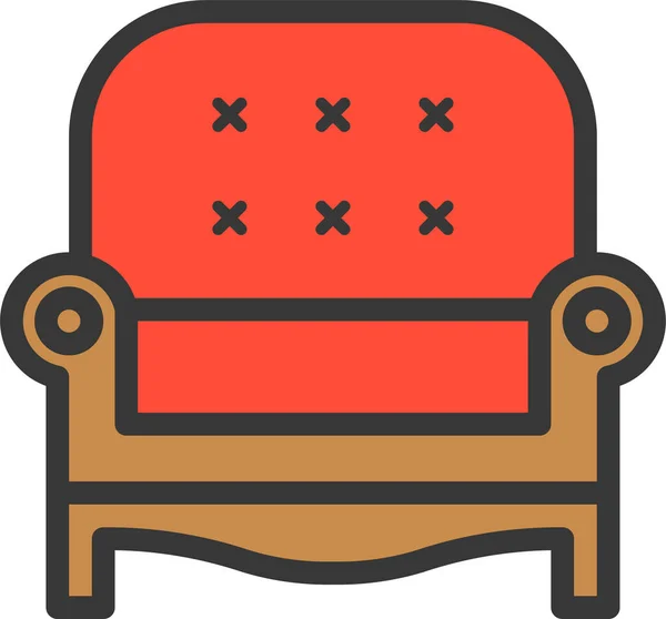 Chair Comfort Couch Icon Filledoutline Style — Stock Vector