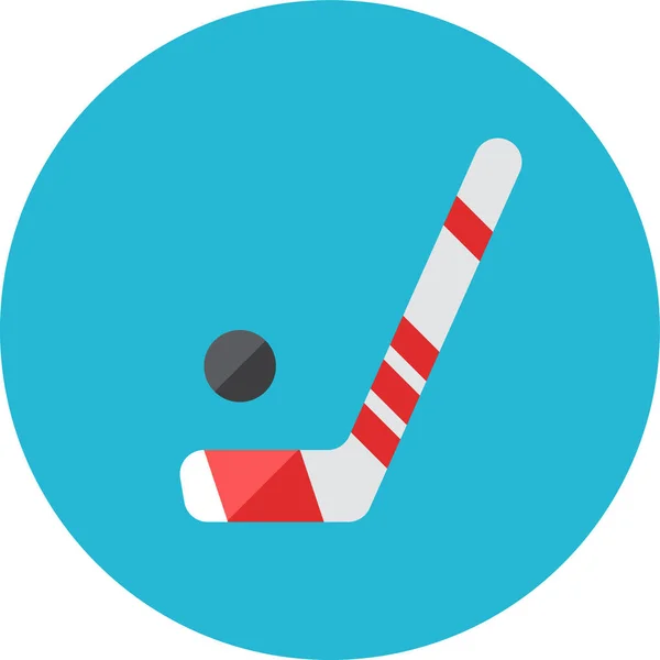 Hockeyklubba Platt Ikon Platt Stil — Stock vektor
