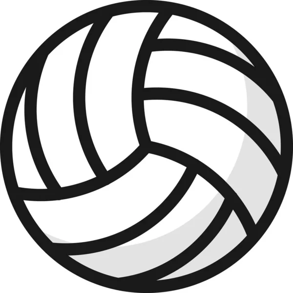 Volleyball Ball Filledoutline Icon Filledoutline Style — Stock Vector