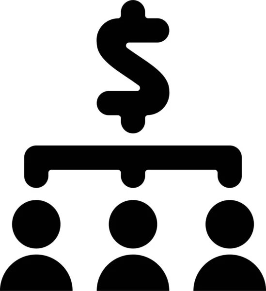 Іконка Прибутку Команди Монетизації Твердому Стилі — стоковий вектор