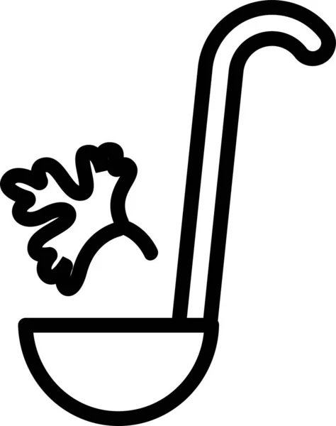 Coriander Herbal Ladle Icon — 스톡 벡터