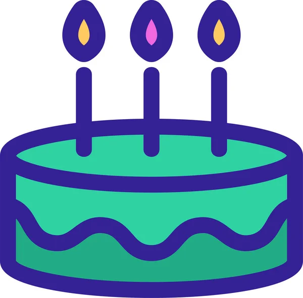 Icono Celebración Pastel Cumpleaños — Vector de stock