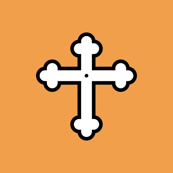 Christ Christianity Icono Cruz Estilo Del Esquema — Vector de stock