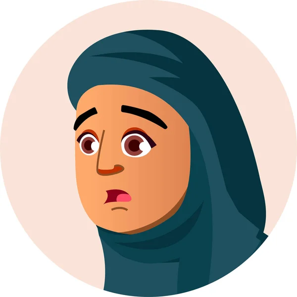 Arabska Ikona Emocji Awatara Płaskim Stylu — Wektor stockowy