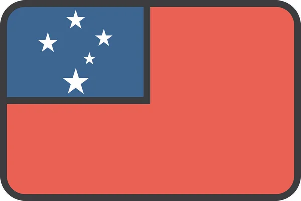 Ülke Bayrağı Samoa Simgesi Doldurulmuş Özet Biçimi — Stok Vektör