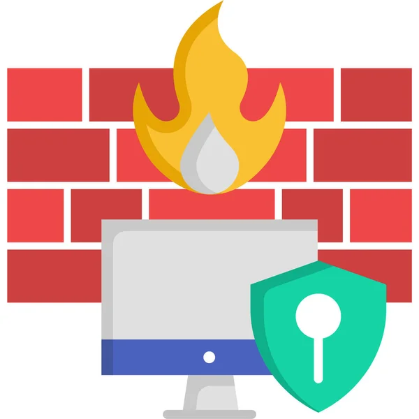 Ícone Segurança Proteção Firewall — Vetor de Stock