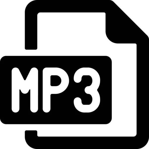 Ses Dosyası Mp3 Simgesi Katı Biçiminde — Stok Vektör