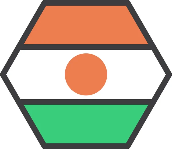 Ícone Bandeira País Africano Estilo Filledoutline — Vetor de Stock