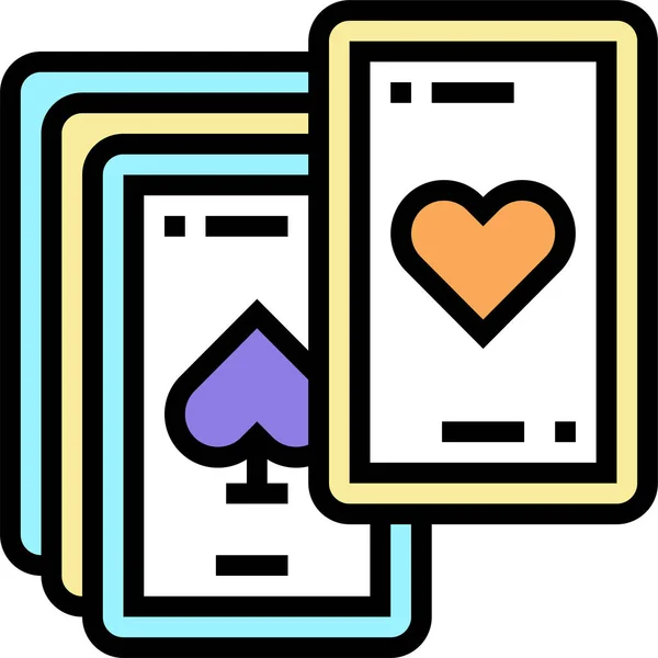 Play Cards Mens Icon Filledoutline Style — Stock Vector