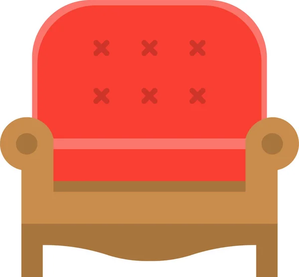Καρέκλα Αναπαυτικός Καναπές Εικονίδιο Επίπεδη Στυλ — Διανυσματικό Αρχείο