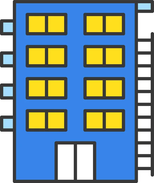 Apartment Architecture Building Icon Filledoutline Style — Stock Vector