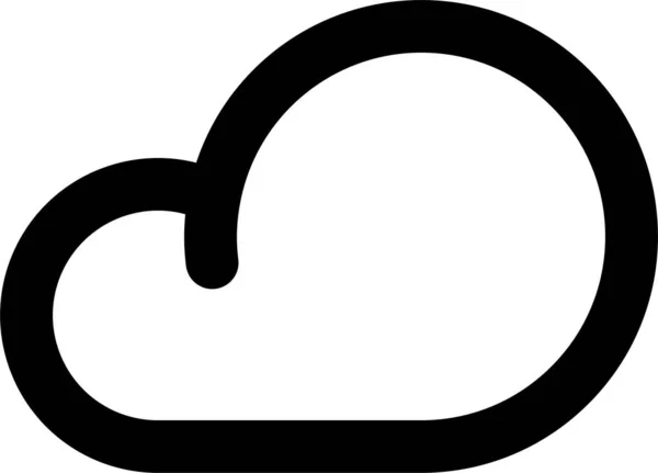 云彩覆盖气象图标的轮廓风格 — 图库矢量图片