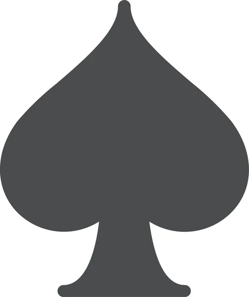 Maça Kumar Poker Ikonu Katı Stil — Stok Vektör