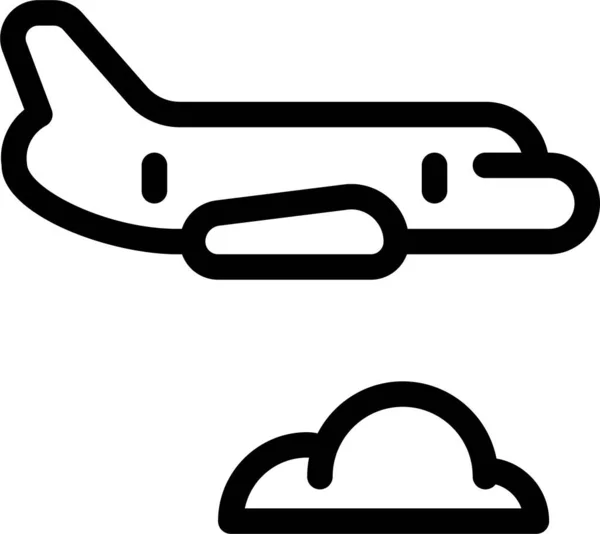 Avion Avion Ligne Icône Avion Dans Style Contour — Image vectorielle