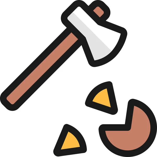 Outdoors Woodchopping Filledoutline Icon Filledoutline Style — Stockový vektor