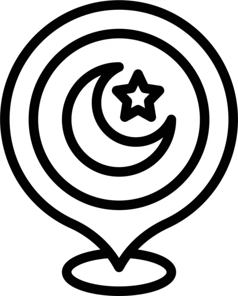 Halbmond Islam Location Icon Der Ramadaneid Kategorie — Stockvektor