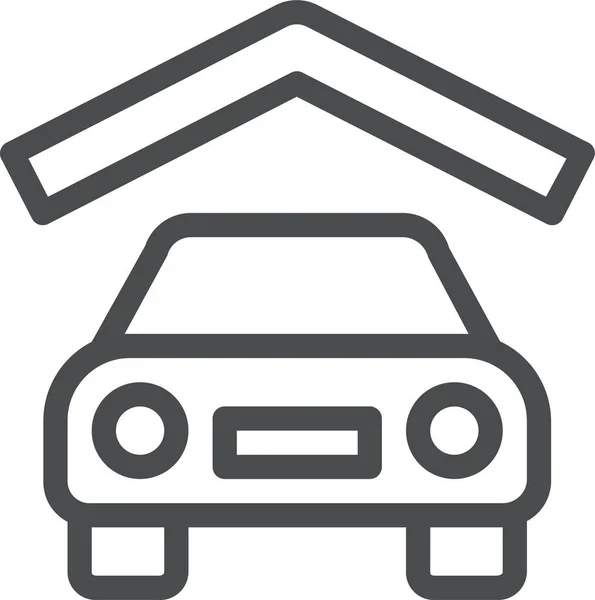 Ícone Porta Estacionamento Carro Estilo Esboço — Vetor de Stock