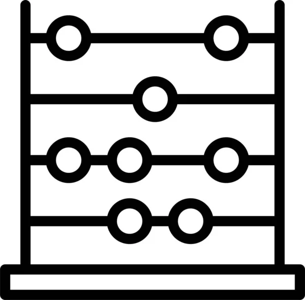 Abacus Tellen Tellen Icoon Omtrek Stijl — Stockvector