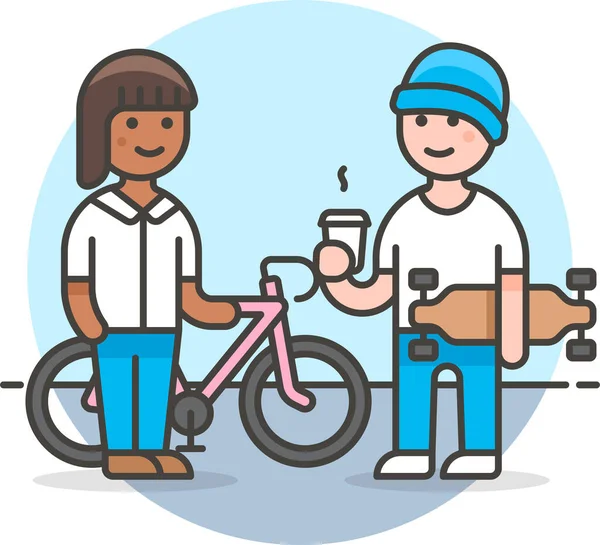 Vélo Chat Icône Vélo Dans Style Filledoutline — Image vectorielle