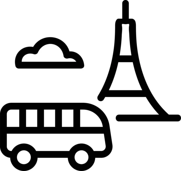Календар Автобусів Значок Ейфеля — стоковий вектор