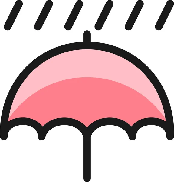 Şemsiye Yağmuru Doldurulmuş Özet Simgesi Dosya Ana Hatları Biçiminde — Stok Vektör