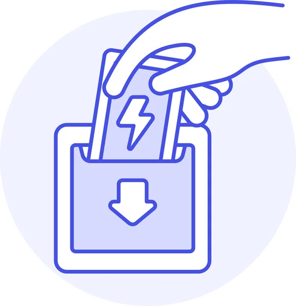 Toegangskaart Elektrisch Icoon Filedoutline Stijl — Stockvector
