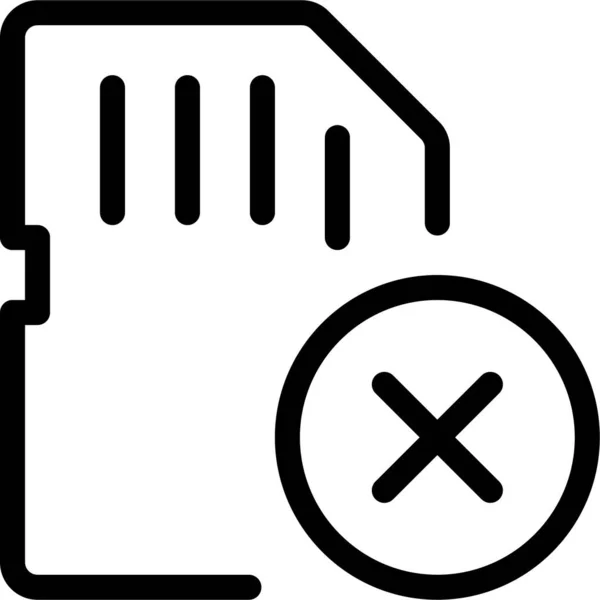 Icône Périphérique Ordinateur Carte Dans Style Contour — Image vectorielle