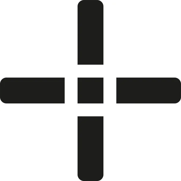 Puntatore Croce Icona Solida Stile Solido — Vettoriale Stock