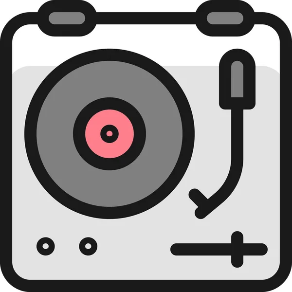 Record Vinyl Player Icon Filledoutline Style — Stock Vector