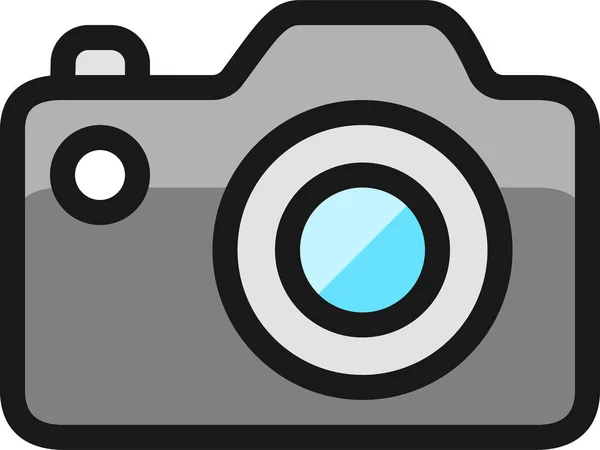 Εικονίδιο Περιγράμματος Φωτογραφικής Μηχανής Στυλ Γεμισμένου Περιγράμματος — Διανυσματικό Αρχείο