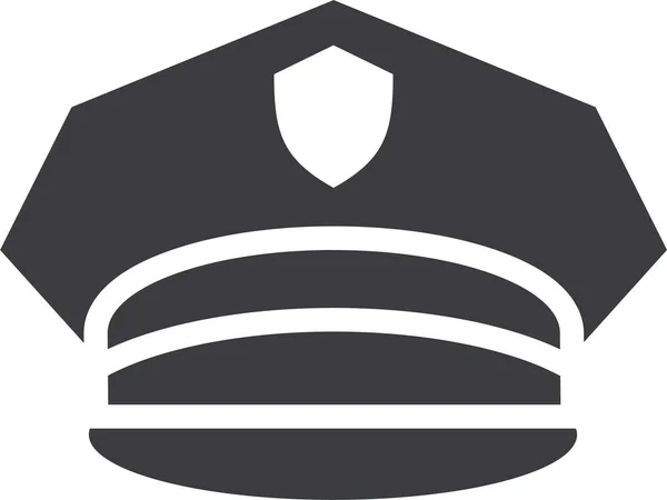 Gorra Crimen Sombrero Icono Estilo Sólido — Vector de stock