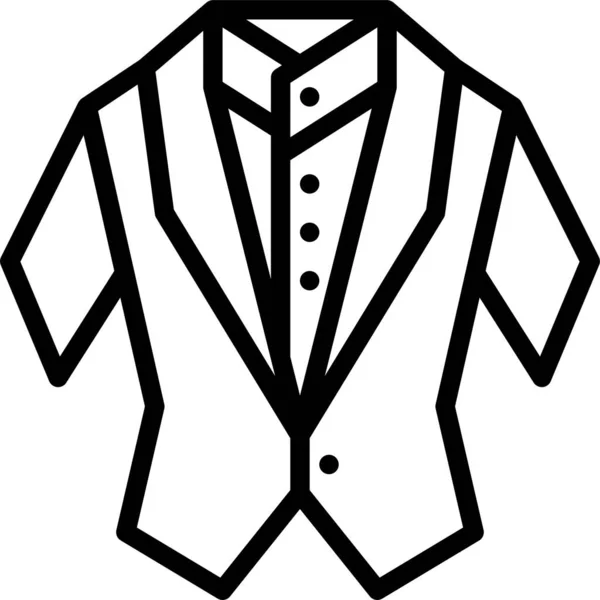 Blazer Oblečení Módní Ikona Stylu Osnovy — Stockový vektor