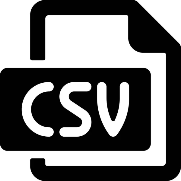 File Icona Del Codice Csv Stile Solido — Vettoriale Stock