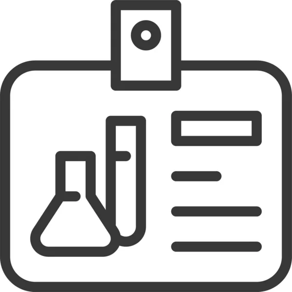 Icono Del Equipo Química Tarjetas Estilo Esquema — Vector de stock