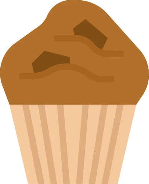 Ícone Sobremesa Cupcake Padaria Estilo Plano — Vetor de Stock