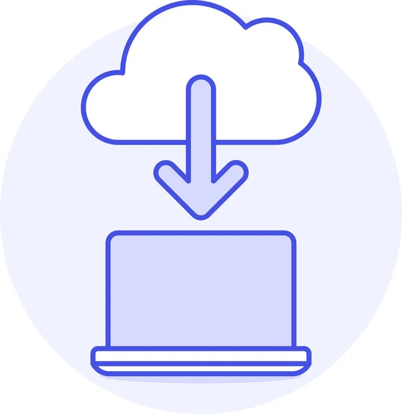 Icône Téléchargement Cloud Computing Dans Style Filledoutline — Image vectorielle