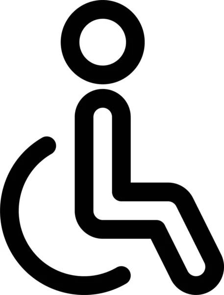 Icono Acceso Para Silla Ruedas Con Discapacidad Estilo Esquema — Vector de stock