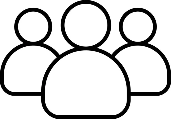 Friends Group Team Icon Outline Style — Stockvektor