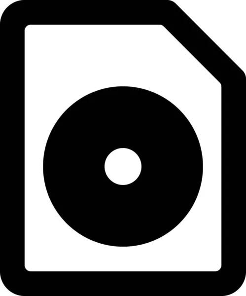 Icono Disco Archivo Audio Estilo Sólido — Archivo Imágenes Vectoriales