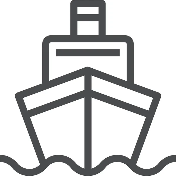 Crucero Barco Icono Estilo Esquema — Vector de stock