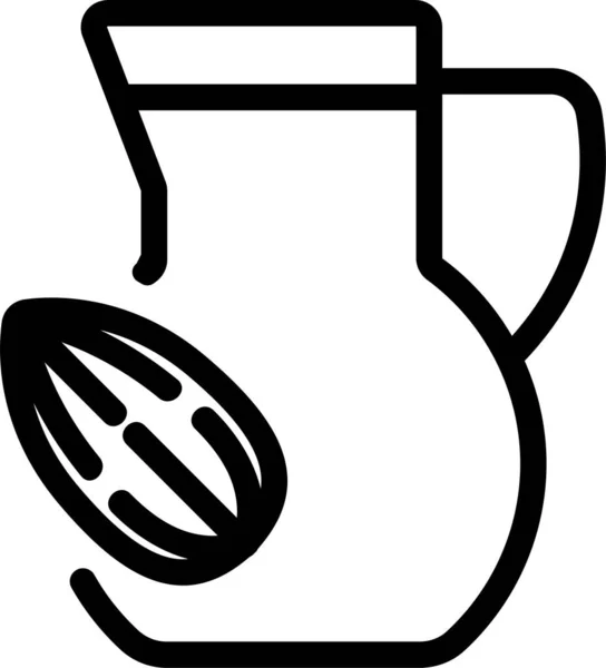 Jarra Almendras Delicioso Icono — Vector de stock