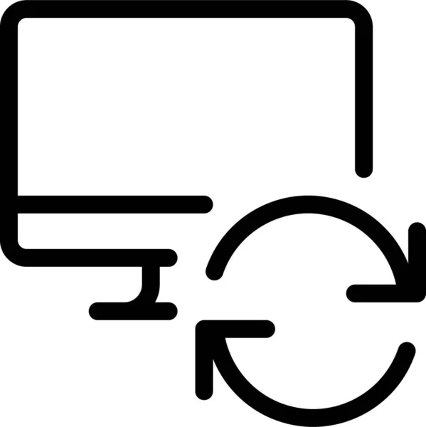 アウトラインスタイルのコンピュータデスクトップデバイスのアイコン — ストックベクタ